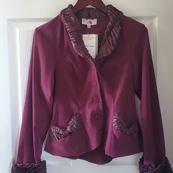 Burgundy Miss Candyfloss Blazer - Picture 2 of 3